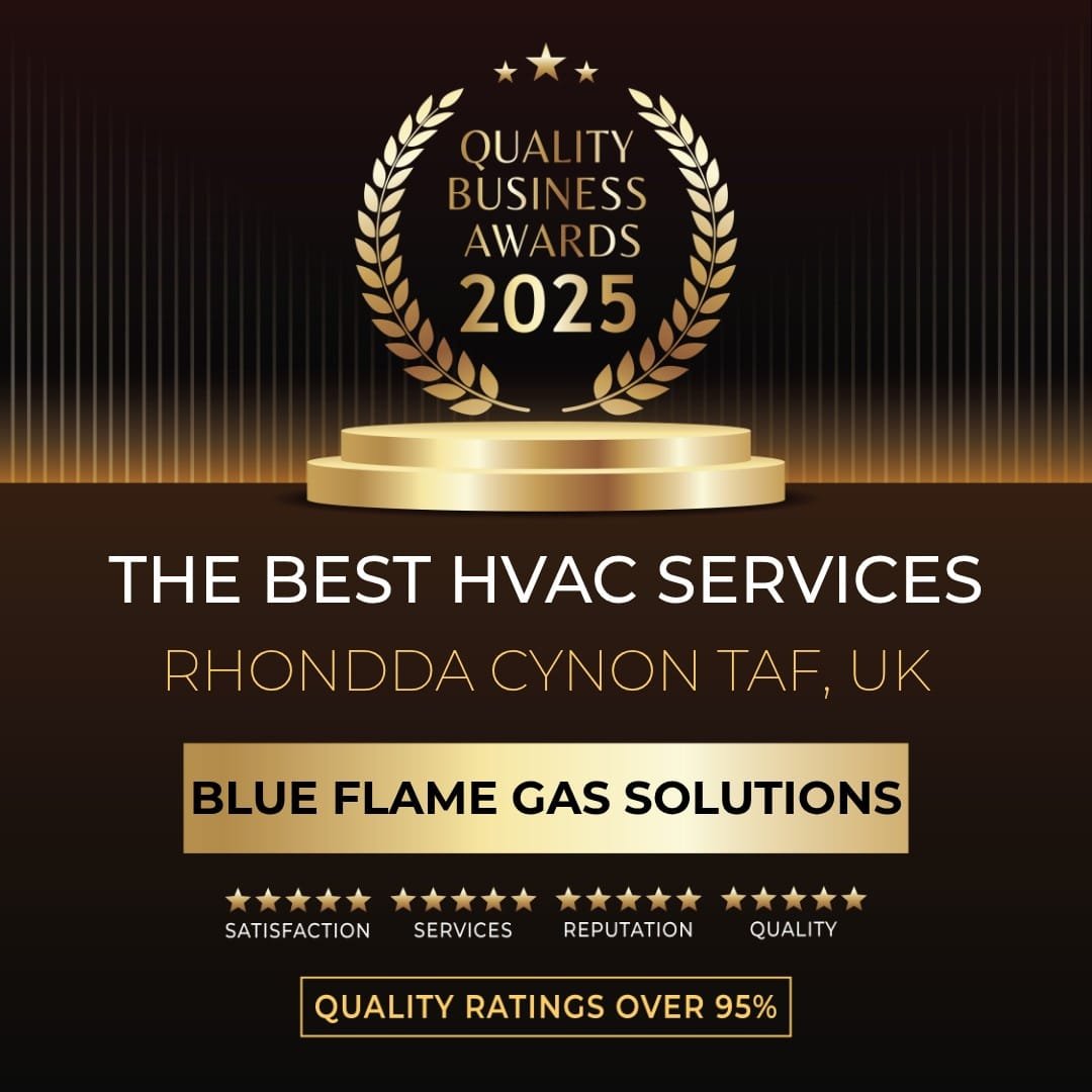 Blue Flame Gas Solutions awarded Best HVAC Service 2025 in Rhondda Cynon Taf, South Wales.